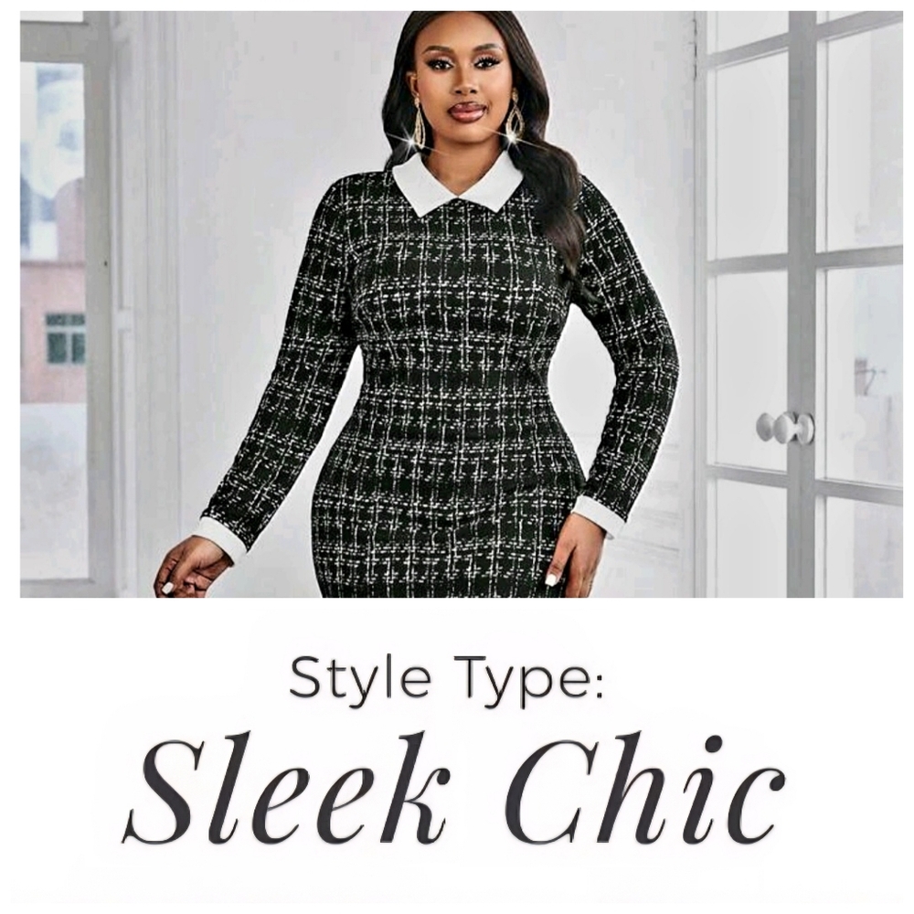 Black and White Long Sleeve Dress